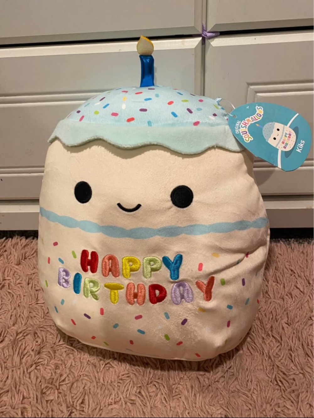 Happy Birthday Plush Cake Squishmallow-Style Pillow